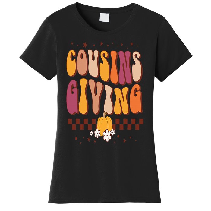 Cousins Giving Cute Pumpkin Cousin Crew Thanksgiving Family Women's T-Shirt