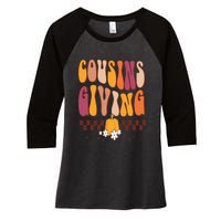 Cousins Giving Cute Pumpkin Cousin Crew Thanksgiving Family Women's Tri-Blend 3/4-Sleeve Raglan Shirt