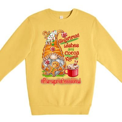 Christmas Gnome Cookies Paraprofessional Coffee Latte Xmas Premium Crewneck Sweatshirt