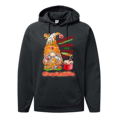 Christmas Gnome Cookies Paraprofessional Coffee Latte Xmas Performance Fleece Hoodie