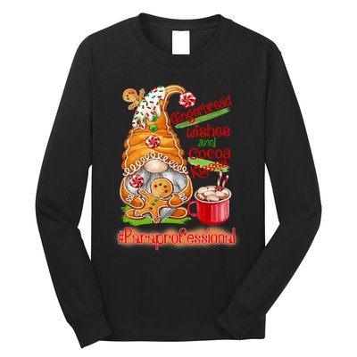 Christmas Gnome Cookies Paraprofessional Coffee Latte Xmas Long Sleeve Shirt