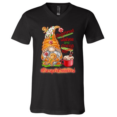 Christmas Gnome Cookies Paraprofessional Coffee Latte Xmas V-Neck T-Shirt