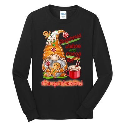 Christmas Gnome Cookies Paraprofessional Coffee Latte Xmas Tall Long Sleeve T-Shirt