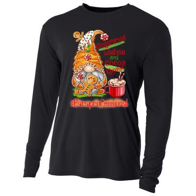 Christmas Gnome Cookies Paraprofessional Coffee Latte Xmas Cooling Performance Long Sleeve Crew