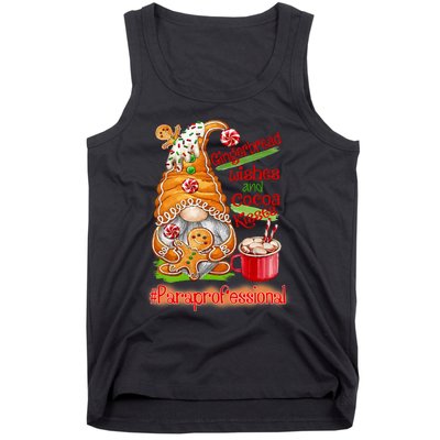 Christmas Gnome Cookies Paraprofessional Coffee Latte Xmas Tank Top