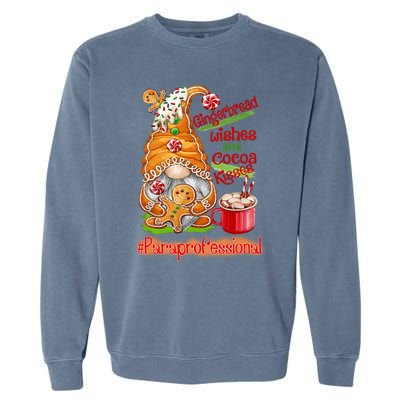 Christmas Gnome Cookies Paraprofessional Coffee Latte Xmas Garment-Dyed Sweatshirt