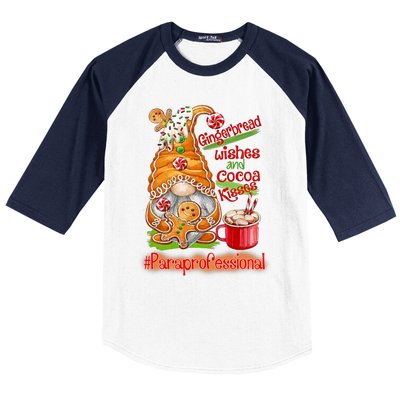 Christmas Gnome Cookies Paraprofessional Coffee Latte Xmas Baseball Sleeve Shirt