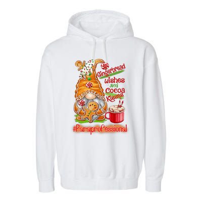 Christmas Gnome Cookies Paraprofessional Coffee Latte Xmas Garment-Dyed Fleece Hoodie