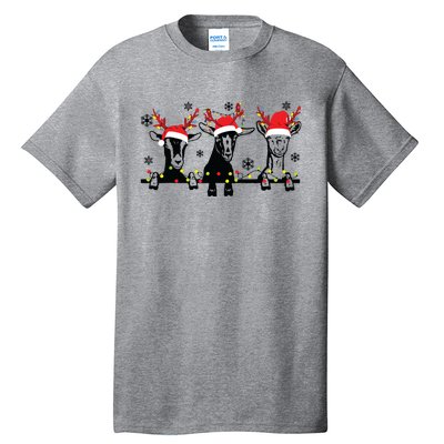 Cute Goats Christmas Lights Funny Farm Animal Christmas Tall T-Shirt