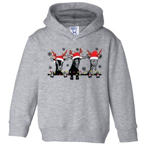 Cute Goats Christmas Lights Funny Farm Animal Christmas Toddler Hoodie