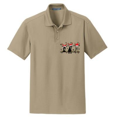 Cute Goats Christmas Lights Funny Farm Animal Christmas Dry Zone Grid Polo