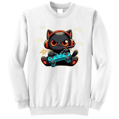 Cute Gamer Cat Playing Video Pew Pew Sweatshirt