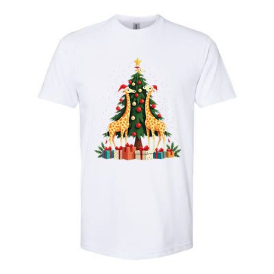 Cute Giraffe Christmas Tree Giraffe Lovers Xmas Holiday Softstyle CVC T-Shirt