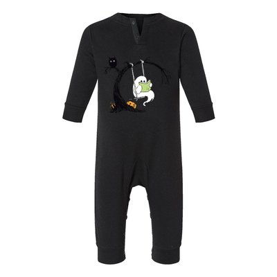 Cute Ghost Costume Reading Book Halloween Infant Fleece One Piece