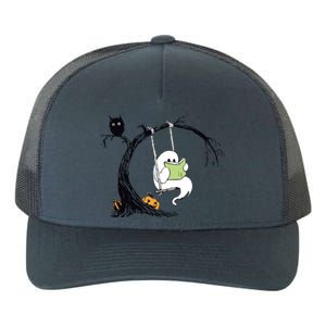 Cute Ghost Costume Reading Book Halloween Yupoong Adult 5-Panel Trucker Hat