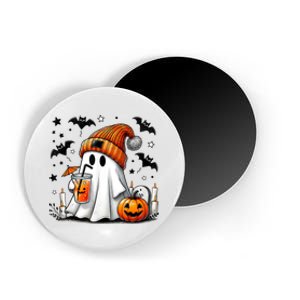 Cute Ghost Drinking Coffee Halloween Ghost Coffee Magnet