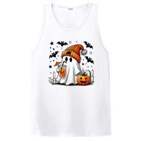 Cute Ghost Drinking Coffee Halloween Ghost Coffee PosiCharge Competitor Tank