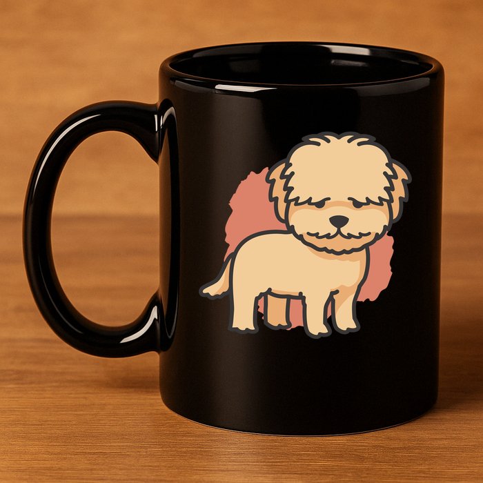 Cute Goldendoodle Dog 11oz C Handle Ceramic Mug