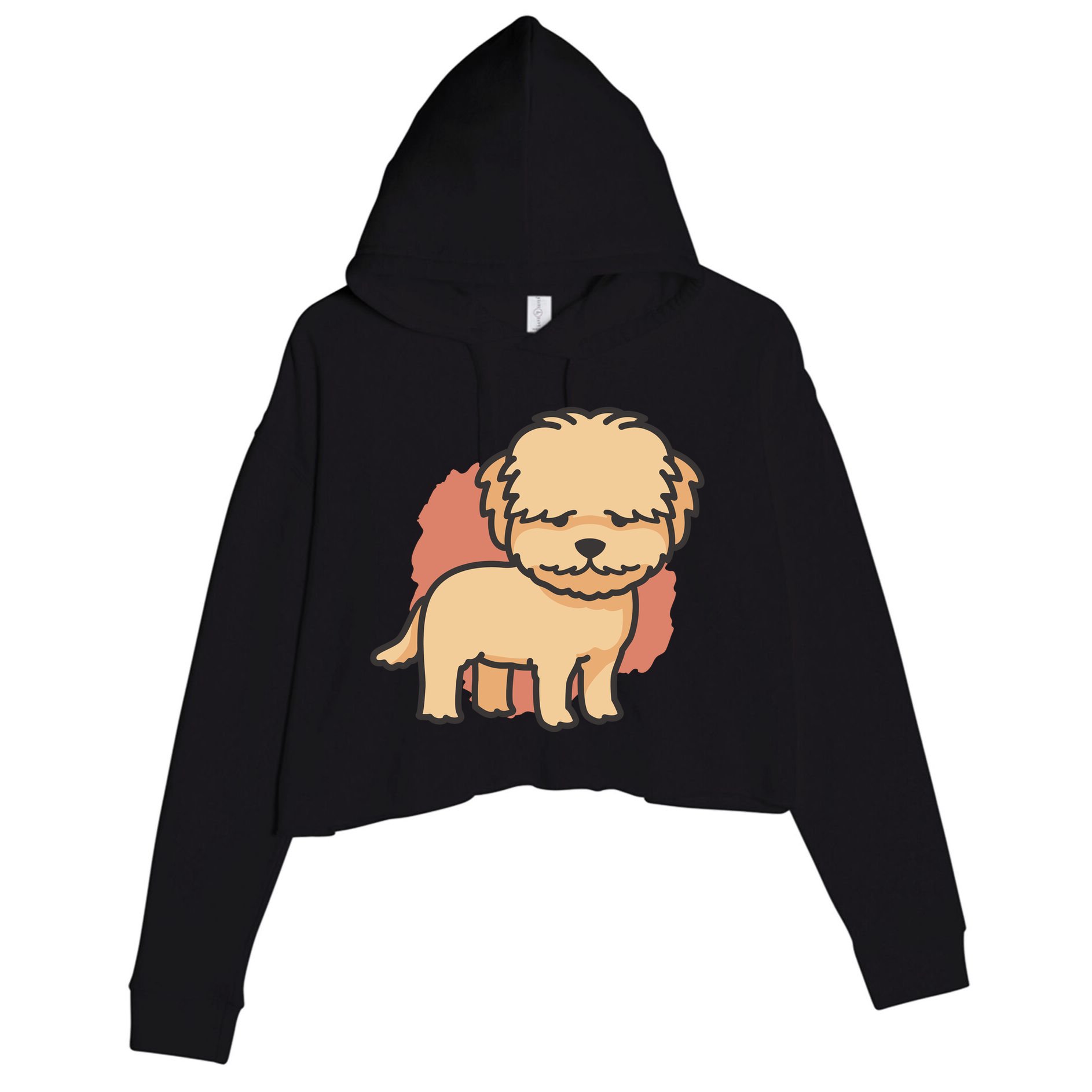 Cute Goldendoodle Dog Crop Fleece Hoodie