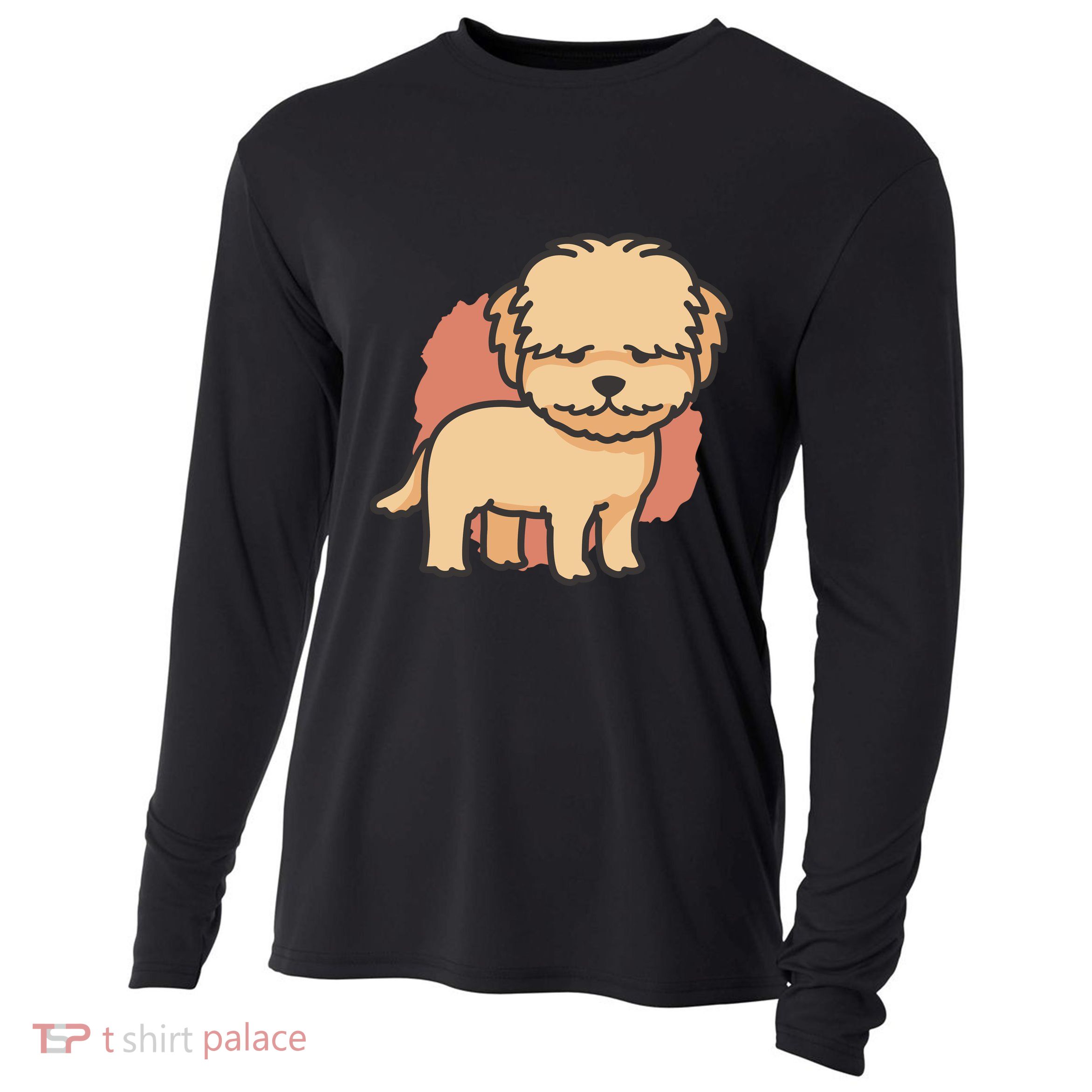 Cute Goldendoodle Dog Cooling Performance Long Sleeve Crew