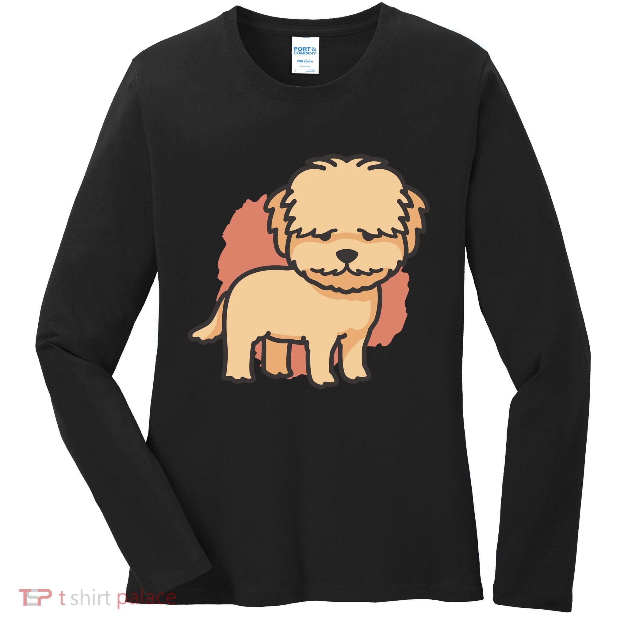 Cute Goldendoodle Dog Ladies Long Sleeve Shirt