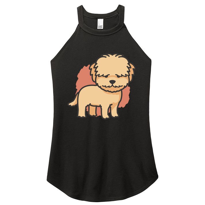 Cute Goldendoodle Dog Women's Perfect Tri Rocker Tank