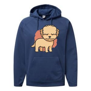 Cute Goldendoodle Dog Performance Fleece Hoodie