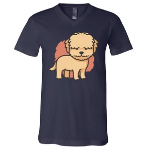 Cute Goldendoodle Dog V-Neck T-Shirt