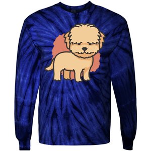 Cute Goldendoodle Dog Tie-Dye Long Sleeve Shirt