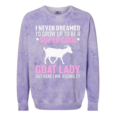 Cool Goat Design For Wo Farmer Farming Goat Lover Colorblast Crewneck Sweatshirt