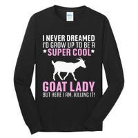 Cool Goat Design For Wo Farmer Farming Goat Lover Tall Long Sleeve T-Shirt