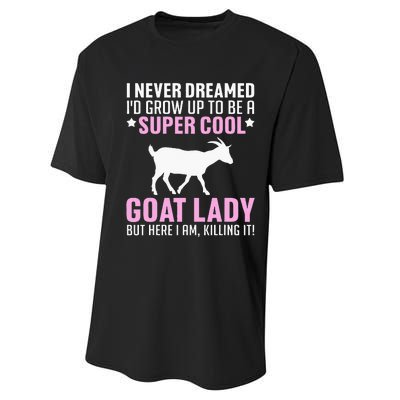 Cool Goat Design For Wo Farmer Farming Goat Lover Performance Sprint T-Shirt