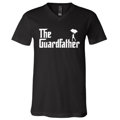 Color Guard Dad Marching Band Colorguard The Guardfather V-Neck T-Shirt