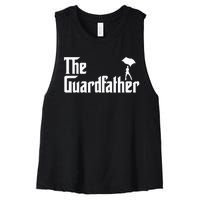 Color Guard Dad Marching Band Colorguard The Guardfather Women's Racerback Cropped Tank