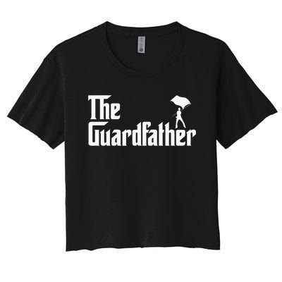 Color Guard Dad Marching Band Colorguard The Guardfather Women's Crop Top Tee