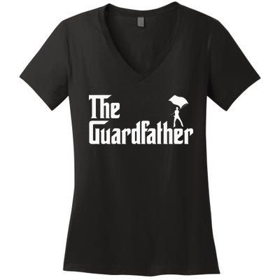 Color Guard Dad Marching Band Colorguard The Guardfather Women's V-Neck T-Shirt