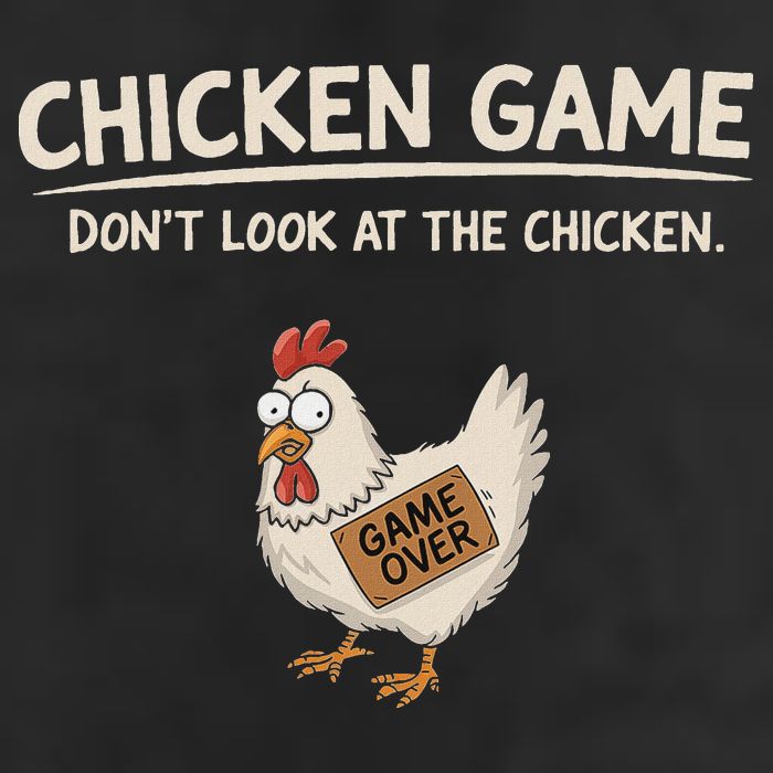 Chicken Game DonT Look At The Chicken Crop Fleece Hoodie