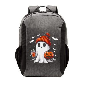 Cute Ghost Drinking Coffee Halloween Ghost Coffee Apparel Vector Backpack