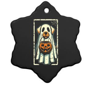 Cute Ghost Dog Halloween Funny Ghost Ceramic Star Ornament