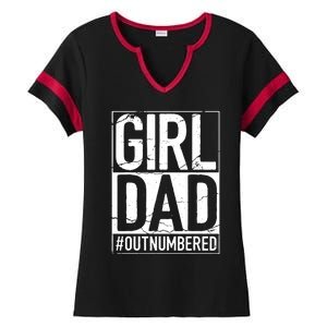 Cool Girl Dad For Men Father Super Proud Dad Outnumbered Dad Ladies Halftime Notch Neck Tee