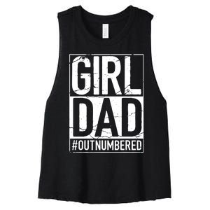 Cool Girl Dad For Men Father Super Proud Dad Outnumbered Dad Women's Racerback Cropped Tank