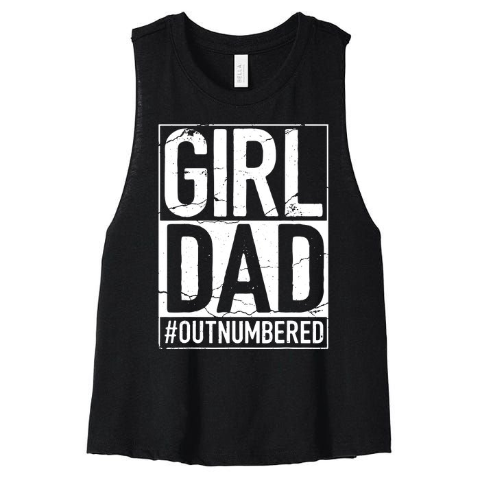 Cool Girl Dad For Men Father Super Proud Dad Outnumbered Dad Women's Racerback Cropped Tank