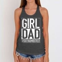 Cool Girl Dad For Men Father Super Proud Dad Outnumbered Dad Women's Knotted Racerback Tank