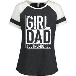 Cool Girl Dad For Men Father Super Proud Dad Outnumbered Dad Enza Ladies Jersey Colorblock Tee