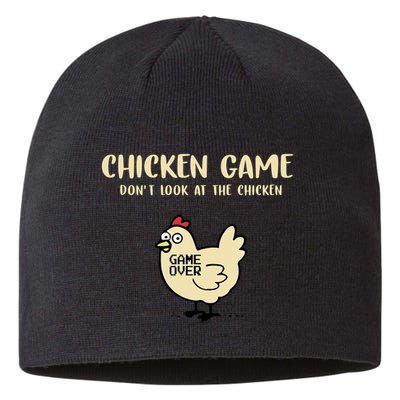 Chicken Game Dont Look At The Chicken Funny Sustainable Beanie