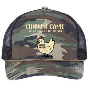 Chicken Game Dont Look At The Chicken Funny Retro Rope Trucker Hat Cap