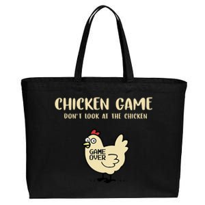 Chicken Game Dont Look At The Chicken Funny Cotton Canvas Jumbo Tote