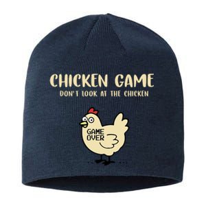 Chicken Game Dont Look At The Chicken Funny Sustainable Beanie