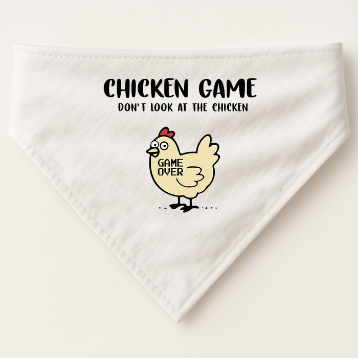 Chicken Game Dont Look At The Chicken Funny USA-Made Doggie Bandana
