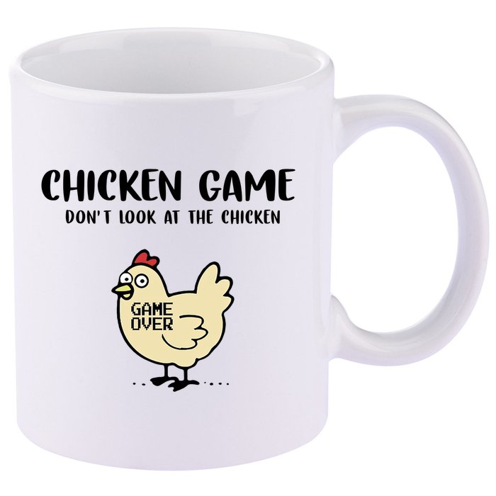 Chicken Game Dont Look At The Chicken Funny 11oz C Handle Ceramic Mug